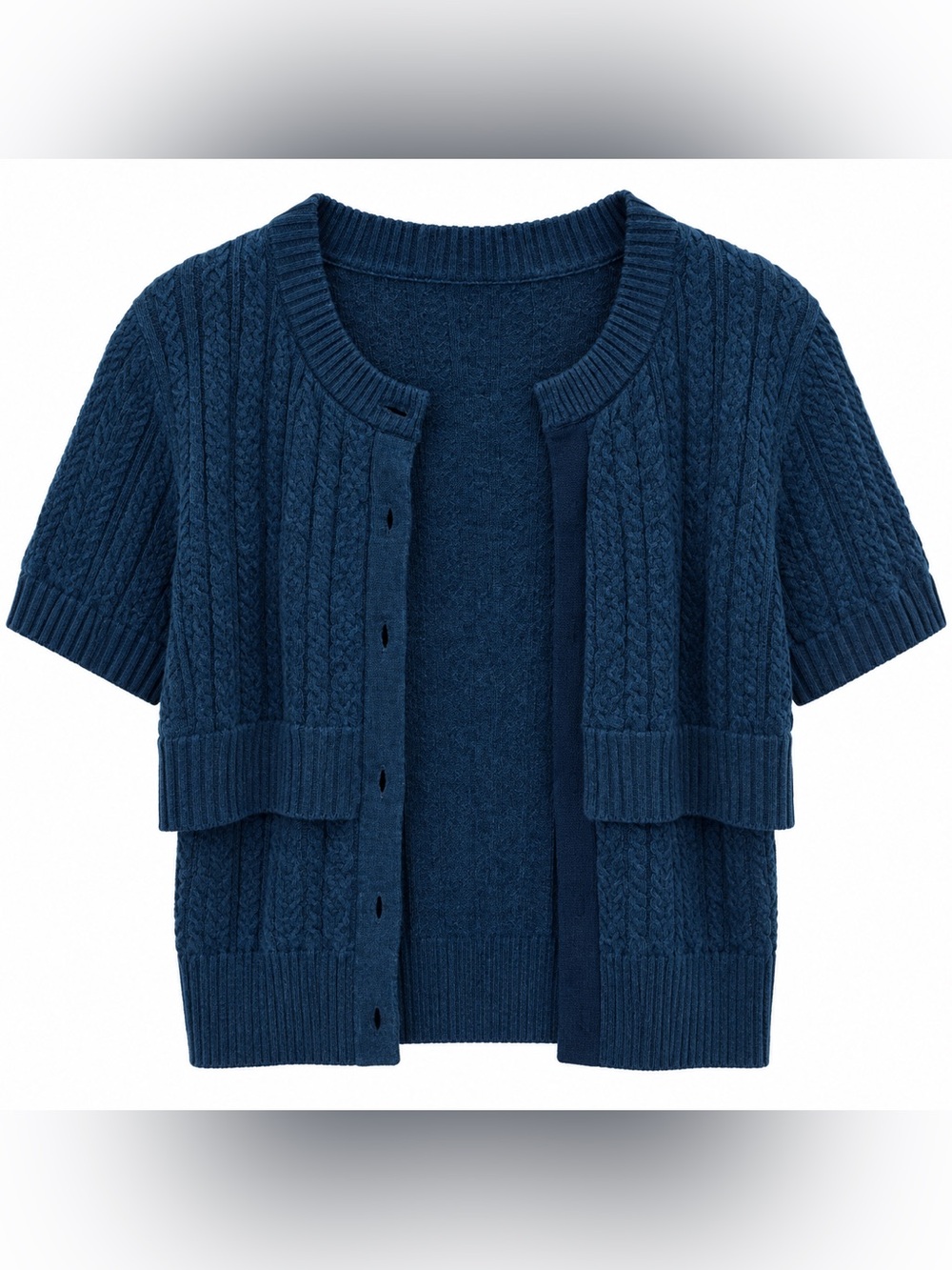 Hellessy Kate Cardigan Women L Blue Cashmere Blend Merino Wool Cape Sleeve $690